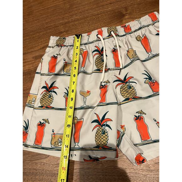 Duvin Swim Trunks Men’s M Cocktail Print Beige Board Shorts Mesh Liner Beach - Picture 7 of 8